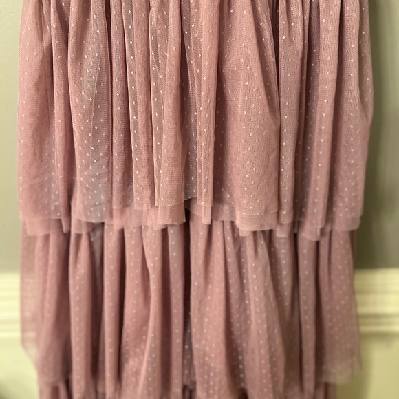 In Loom Dusty Purple Mauve Layered Midi Dress - Picture 8 of 13